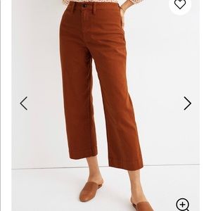 Madewell emmet wise leg burnt orange crop pants